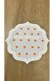 Orange Heart Etamine Embroidered Linen Fabric Coffee Side Cocktail Presentation Napkin/Coaster 6 Pieces - 2