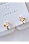 Papatya Model Gold Color Children's Earrings - 2