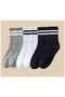 6 Pairs of College Socks (Black and White Grey) - Durable, Comfortable and Ideal for Sports