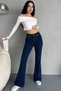 Adelina Navy Blue Super High Waist Stretch Fabric Flare Spanish Jeans Pantalon,Jeansçnrk-1