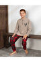 Father-Son Matching Long Sleeve Deer Printed Plaid New Year Family Matching Pajama Set-4175 - 5