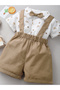 92 (18-24M) 2PCS Infant Boy Clothes Set Tiger Print Short Sleeve with Bow+Strap Shorts Casual Party - 5