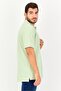 Men Regular Fit Brand Logo Short Sleeve Polo Shirt, Green - 4