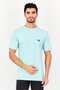 Men Crew Neck Short Sleeve Embroidered Logo T-Shirt, Turquoise