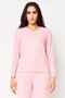 Women 2 Pieces Long Sleeve Top And Bottom Pajama Set, Pink - 2
