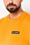 Men Crew Neck Long Sleeve Brand Long Sweatshirt, Mustard - 3
