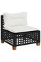 7 Piece Garden Sofa Set with Cushions Black Poly Rattan - 2