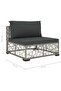 5 Piece Garden Lounge Set with Cushions Poly Rattan Grey - 7