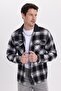 Men's Relax Fit Comfortable Cut Winter Plaid Double Pocket Snap Button Shirt - 5