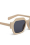 Women Bevel Frame Square Sunglasses in Cream