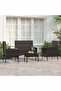 4 Piece Garden Lounge Set with Cushions Black Poly Rattan