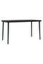 5 Piece Garden Dining Set with Cushions Black Poly Rattan Glass - 5