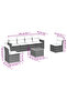 7 Piece Garden Sofa Set with Cushions Black Poly Rattan - 2