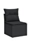 11 Piece Garden Sofa Set with Cushions Black Poly Rattan - 2