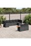 9 Piece Garden Sofa Set with Cushions Black Poly Rattan