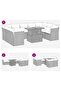 10 Piece Garden Sofa Set with Cushions Black Poly Rattan - 8