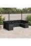 9 Piece Garden Sofa Set with Cushions Black Poly Rattan