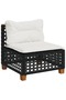 4 Piece Garden Sofa Set with Cushions Black Poly Rattan - 2