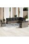 10 Piece Garden Sofa Set with Cushions Grey Poly Rattan
