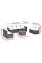 9 Piece Garden Sofa Set with Cushions Black Poly Rattan - 2