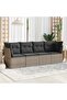 4 Piece Garden Sofa Set with Cushions Grey Poly Rattan