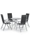 5 Piece Garden Dining Set Aluminium and Textilene Silver