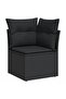 7 Piece Garden Sofa Set with Cushions Black Poly Rattan - 4