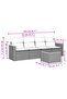 5 Piece Garden Sofa Set with Cushions Black Poly Rattan - 2