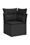 8 Piece Garden Sofa Set with Cushions Black Poly Rattan - 2