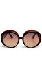 Women Brown Metallic Accent Round Sunglasses - 4