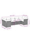 7 Piece Garden Sofa Set with Cushions Black Poly Rattan - 2