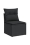 6 Piece Garden Sofa Set with Cushions Black Poly Rattan - 2