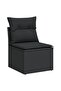 Garden Sofa Set | Black | PE Rattan, Steel, Solid Acacia Wood, Polyester - 2