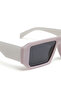 Women Flat Bridge Rectangular Sunglasses in Jelly White