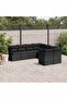 8 Piece Garden Sofa Set with Cushions Black Poly Rattan