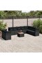 11 Piece Garden Sofa Set with Cushions Black Poly Rattan