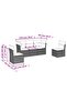 Garden Sofa Set | Black | PE rattan | 5 Piece | Adjustable Feet - 2