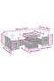 8 Piece Garden Sofa Set with Cushions Black Poly Rattan Acacia - 3