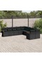 10 Piece Garden Sofa Set with Cushions Black Poly Rattan