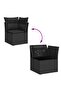 5 Piece Garden Sofa Set with Cushions Black Poly Rattan Acacia - 8
