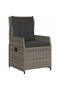 Reclining Garden Chairs 2 pcs Grey Poly Rattan - 2