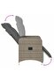 Reclining Garden Chairs 2 pcs with Table Grey Poly Rattan - 7