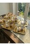 Single-Sided Gold 6-Piece Luxury Stainless Steel Square Presentation Tray Set with Gold and Silver Options - 3