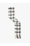 Plaid Patterned Soft Textured Tasseled Long Scarf
