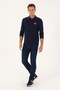 Men's Regular Fit Polo Neck Navy Blue Sweatshirt 50324801-Vr033 - 4