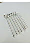 6-Piece Stainless Steel Chrome Straw Latte Spoon Cocktail Spoon and Cleaning Brush, 22 cm Paddle - 5