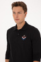 Men's Regular Fit Polo Neck Black Sweatshirt 50324801-Vr046 - 2