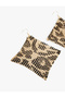 Leopard Print Dangle Network Earrings - 4