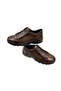 Men's Lace-Up Zippered Leather Brown Textile Inside Warm Lining Rubber Sole - 5