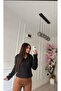 Knitted Sweater with Polo Collar Black - 3